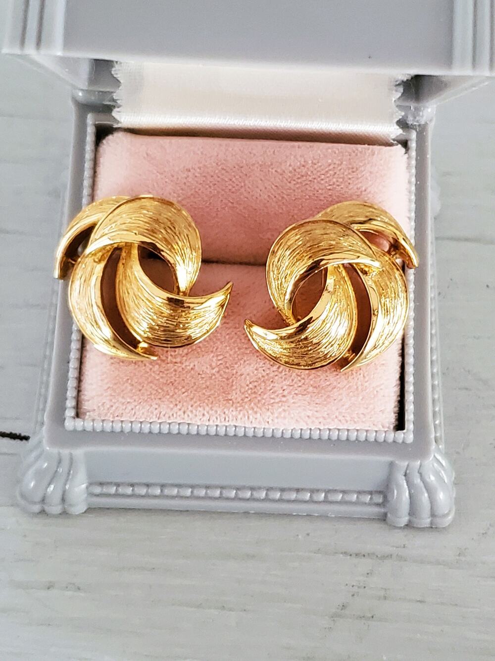 Vintage Givenchy Designer Swirl Stud Earrings